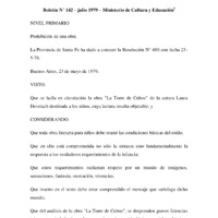 Boletín N° 142 – julio 1979 – Ministerio de Cultura y Educación